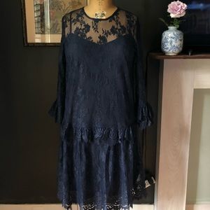 J crew NWOT navy blue lace dress with tags 10